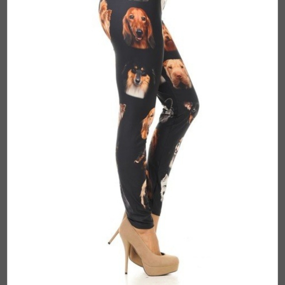 Creamy Soft Cute Puppy Dog Faces Leggings - Picture 5 of 6